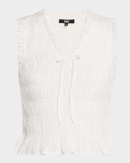 Devi Smocked Sleeveless Top