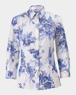 Blur Floral Button-Down Icon Blouse