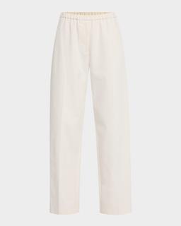 Relaxed-Leg Ankle Pull-On Pants