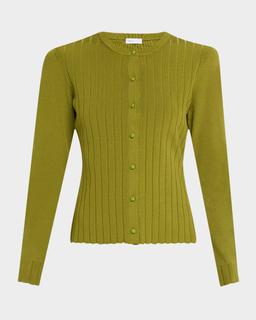 Rib Crewneck Cardigan