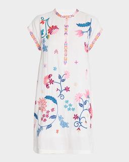 Mishti Embroidered Cotton Gauze Mini Dress