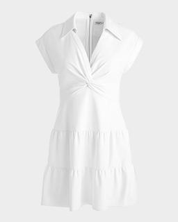 Mila Deep V Twist-Front Mini Dress