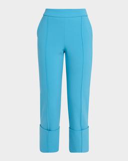 Toni Pintuck Straight-Leg Cuffed Crop Pants