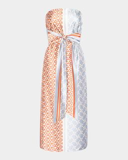 Damalis Strapless Satin Midi Dress