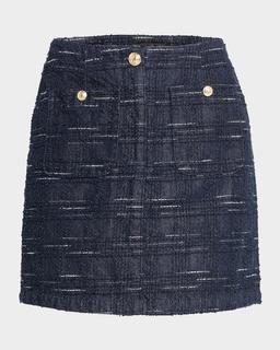 Denim Jacquard Mini Skirt