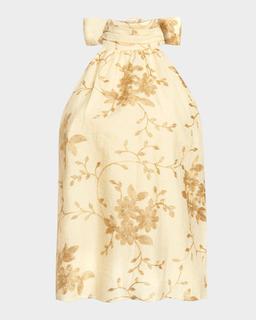 Cara Lurex Embroidered Halter Top