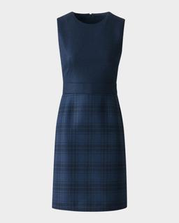 Check Wool Double-Face Sleeveless A-Line Dress