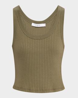 Emma Ribbed Scoop-Neck Tank Top
