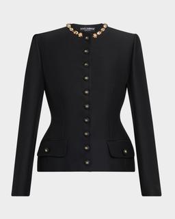 Tailored Crystal-Embellished Blazer