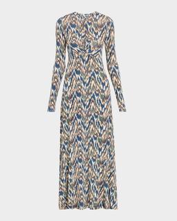 Naia Long-Sleeve Ruched Midi Dress