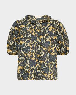 Amari Ruffle Short-Sleeve Blouse