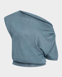 Cashmere-Silk Off-The-Shoulder Sweater