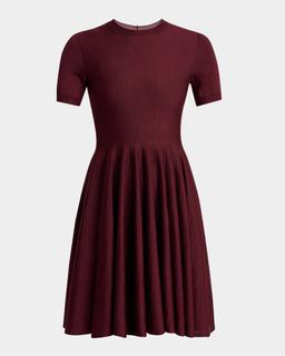 Short-Sleeve Fit-&-Flare Mini Dress