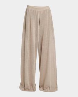 Flowy Silk Linen Knit Pants
