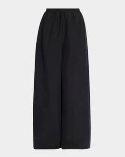 Bellana Silk Wide-Leg Pull-On Pants