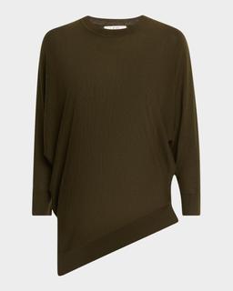 Asymmetrical Cashmere Knit Pullover
