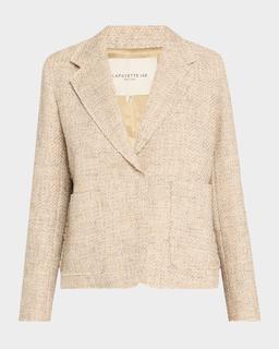 Cropped Woven Boyfriend Blazer