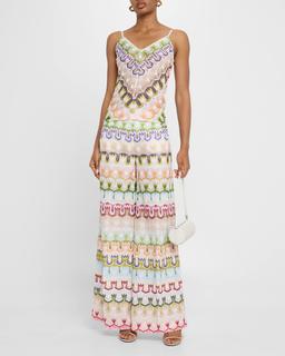 V-Neck Backless Crochet Knit Tank Top