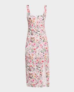 Eugenia Floral Sleeveless Midi Dress