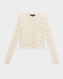 Blake Embellished Pointelle Cardigan