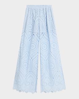 Connie Wide-Leg Eyelet Pants