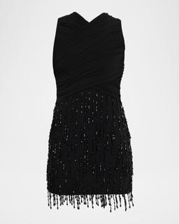 Embellished Crisscross Mini Dress