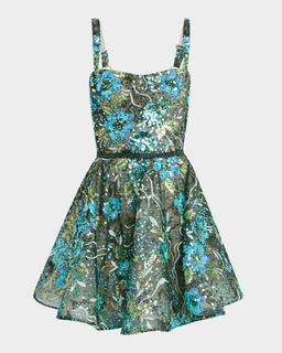 Mademoiselle Sequin Embroidered Mini Dress