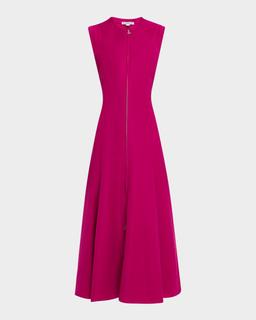 Cornelia Viscose-Linen Twill Midi Dress