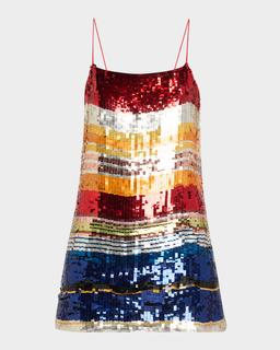 Bridget Spaghetti-Strap Sequined Mini Dress