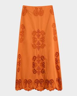 Poppy Embroidered Maxi Skirt