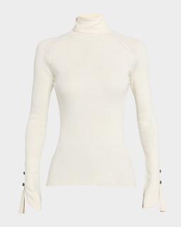 Belle Ribbed Silk Cashmere Turtleneck