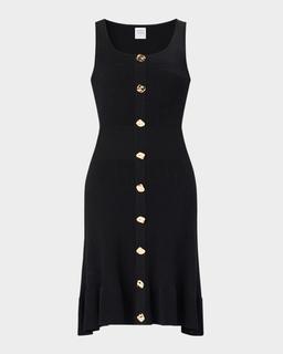 The Maggie Pointelle Button-Embellished Dress
