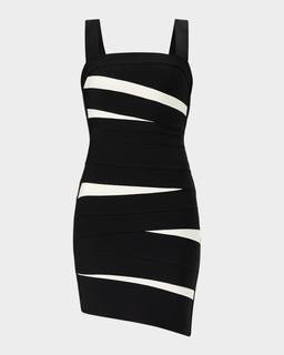 The Eve Sleeveless Two-Tone Bodycon Mini Dress