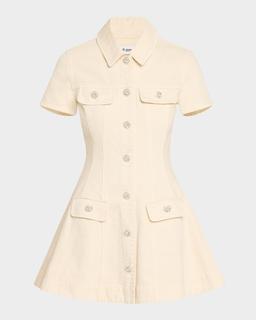 Structured Denim Mini Dress