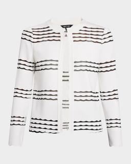 Heritage-Fit Scalloped Trim Knit Jacket
