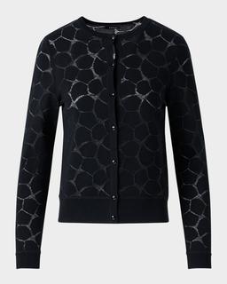 Broken Stone Jacquard Wool-Silk Cardigan
