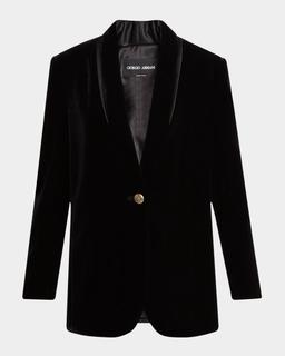 Relaxed Velvet Tuxedo Jacket