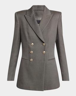 Silk Cotton Double-Breasted Blazer