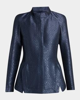 Sequin Jacquard Single-Breasted Evening Jacket