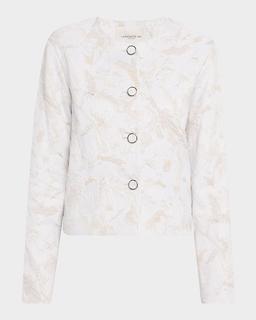 Button-Down Jacquard Jacket