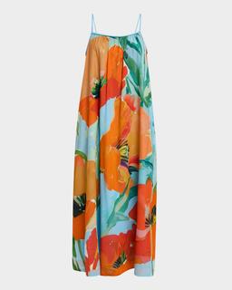 Solenn Sleeveless Floral-Print Midi Dress