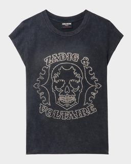 Cloe Skull Strass Tank Top