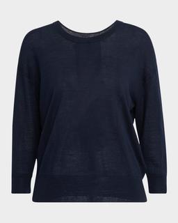 Refined Essentials Cutout Bow-Back Pullover