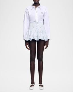 Roseraie Embroidered Floral Crop Top