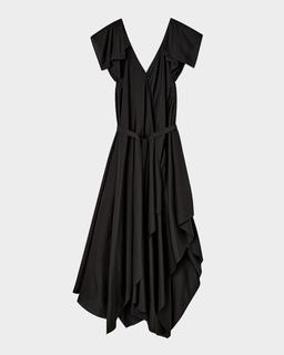 Plumet Draped Habotai Silk Maxi Dress