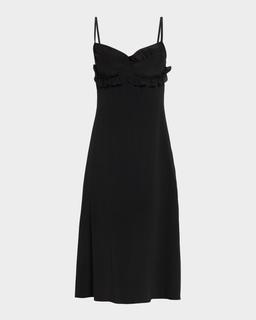 Ruffle Bust Midi Dress