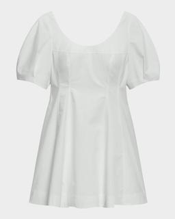 Puff-Sleeve Mini Dress