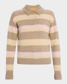 Collegiate Striped Cashmere Polo