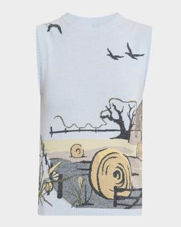 Seasonal Scenic Cashmere Jersey Shell Top