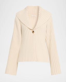 Toka Ribbed Single-Button Cardigan